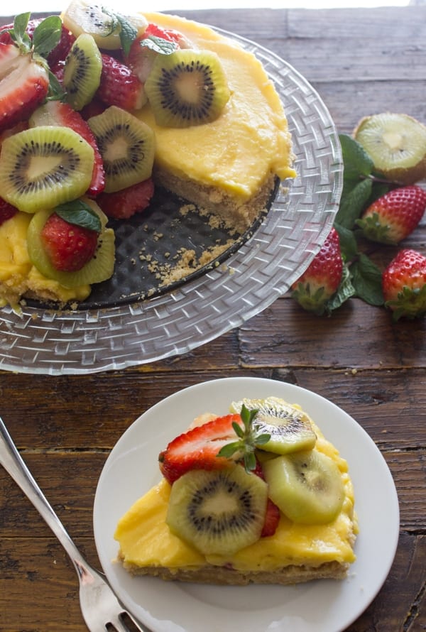 Fresh Fruit Tart with Italian Cream Filling, an easy delicious pie recipe, a graham cracker crust, creamy filling and heaps of fresh fruit.