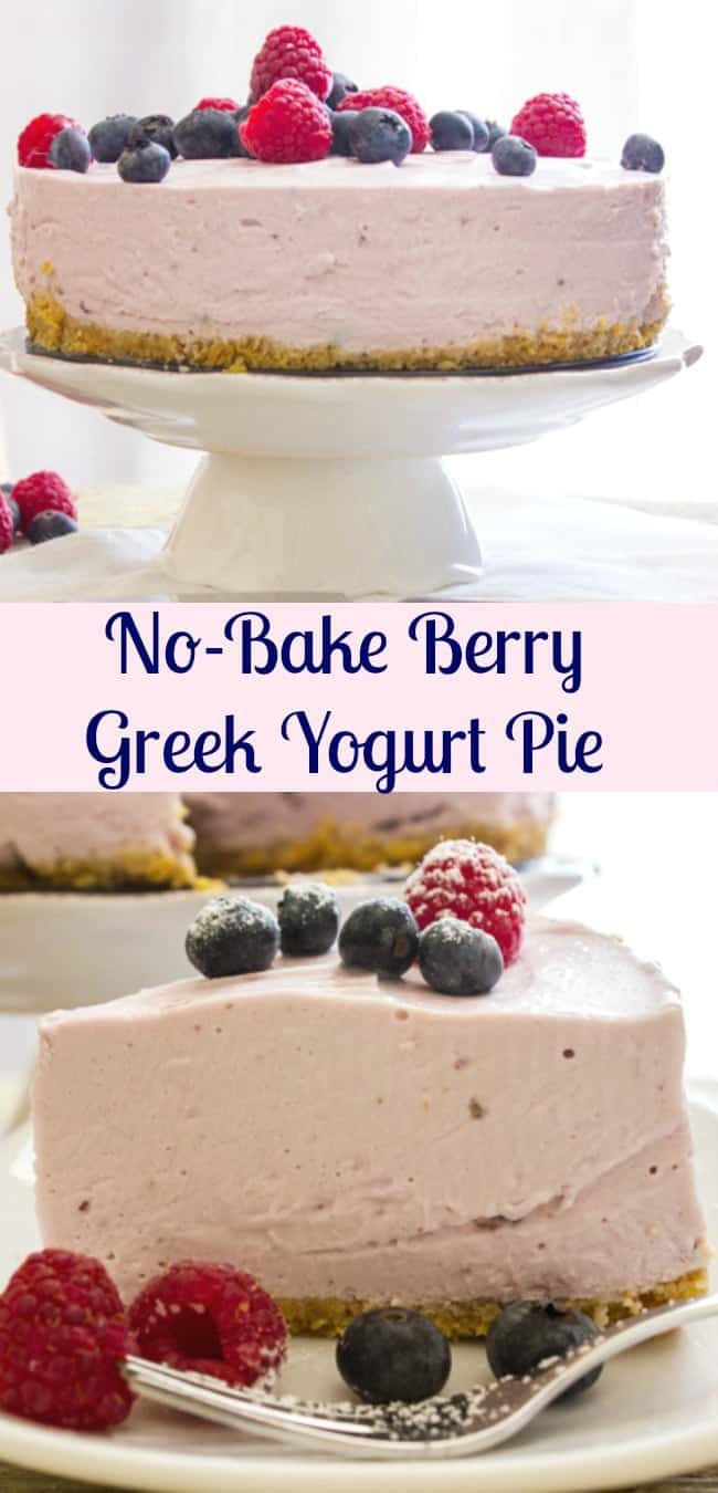 A delicious No-bake Greek Yogurt Pie, an easy recipe, pick your favorite Greek Yogurt flavor. The perfect family SundaySupper dinner dessert.