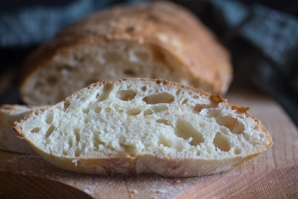up close slice of ciabatta bread