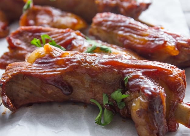 Mom's Spare Ribs To Go, an easy oven baked Pork Recipe, just 5 ingredients makes this the best Spare Ribs Recipe you will ever taste.