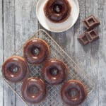 Donuts with chocolate glaze.