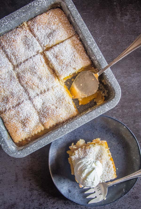 Peach Filled Italian Crostata Bars