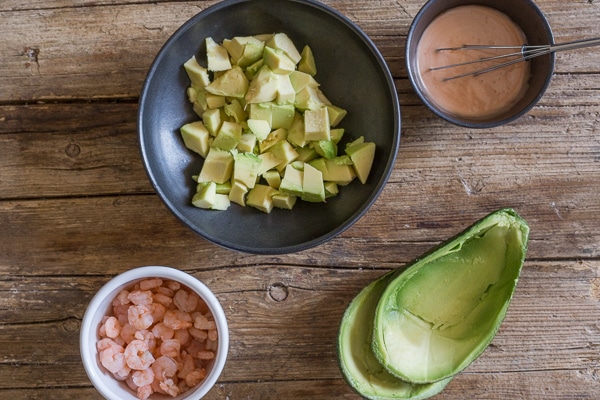 ingredients for stuffed avocado