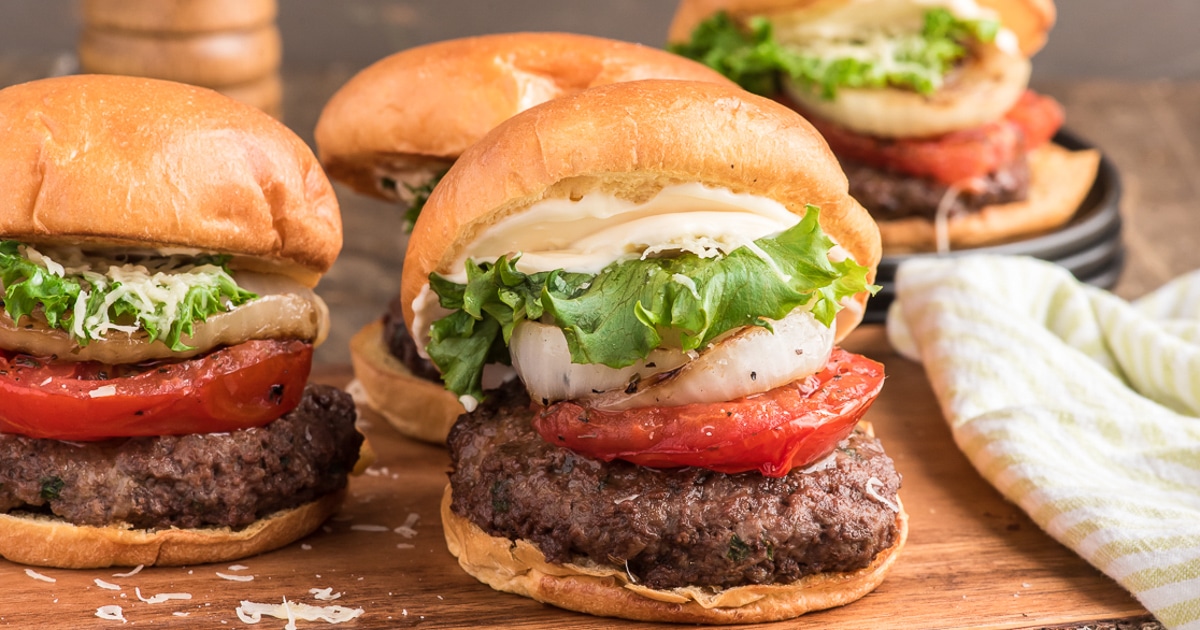 Parmesan Crusted Beef Burgers Recipe Parmesan Crusted Beef Burgers Recipe