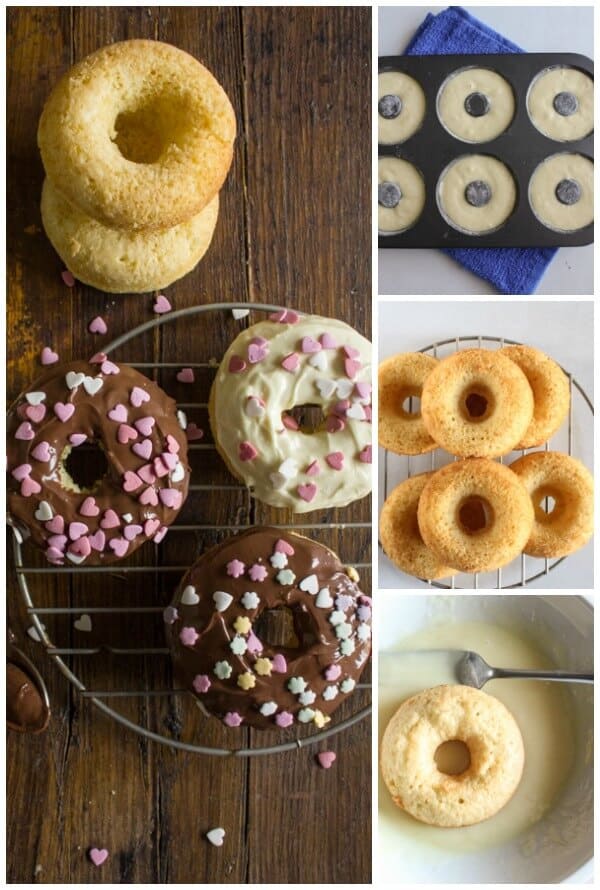 how to make baked donuts from the batter to in the pan