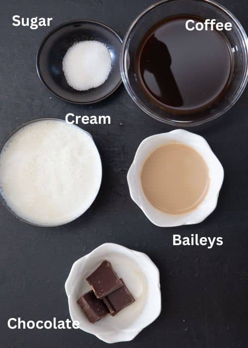 Ingredients to make iced coffee.