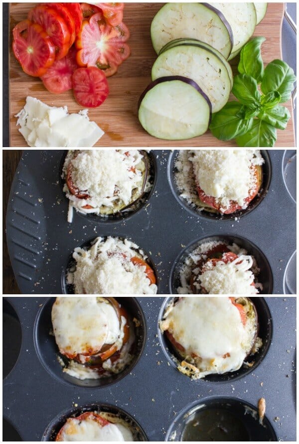 eggplant stacks mozzarella tomato