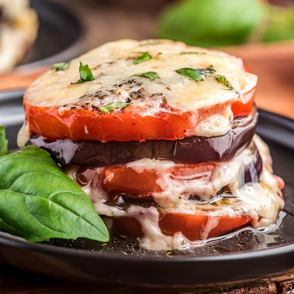 Easy Cheesy Eggplant Stacks Recipe - An Italian in my Kitchen