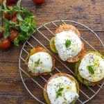 Grilled Tomatoes with Mozzarella, a healthy simple, fast and easy Appetizer, Breakfast or dinner BBQ Recipe Idea.