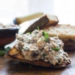 Mushroom Cream Cheese Spread a fast and easy fresh mushroom dip or spread, serve with crackers, bread or bruschetta. The Perfect appetizer.