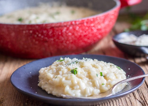 Italian cheese risotto on a plate