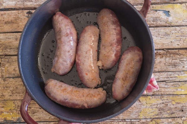 sausages in a pot
