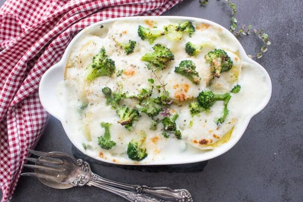 Comfort Food at it's best, Creamy Broccoli Potato Casserole a delicious Side Dish or Family meal recipe. The Perfect anytime Comfort Bake.