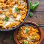 A simple homemade Tomato Sauce makes this Easy Cheesy Baked Tortellini Casserole, a new Family Favorite Pasta dish.
