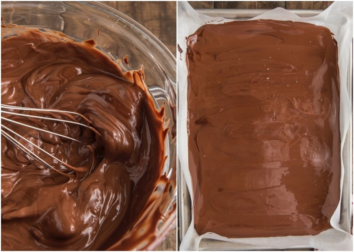 Making the 2nd layer of chocolate.