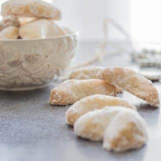 Almond Crescent Cookies, almond, pecan or walnut these melt in your mouth Christmas Cookie Recipe are a must make. Delicious.