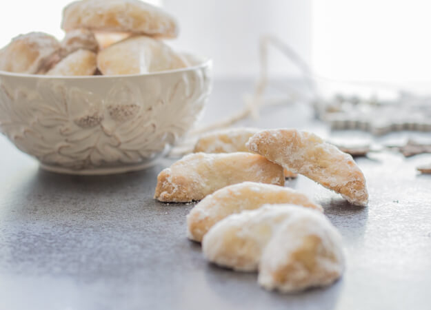 Almond Crescent Cookies, almond, pecan or walnut these melt in your mouth Christmas Cookie Recipe are a must make. Delicious.