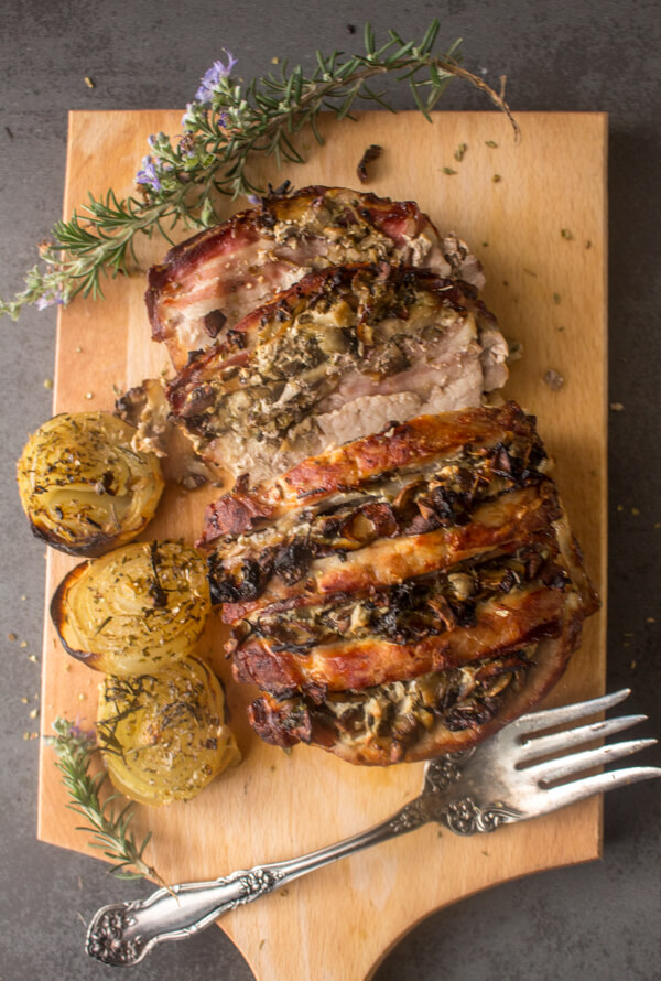 Hasselback Stuffed Pork Roast