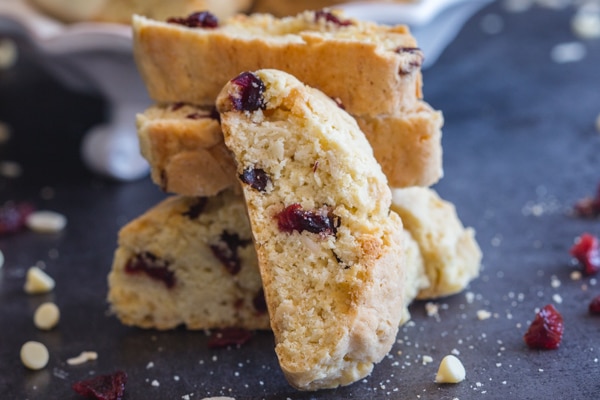 up close almond biscotti