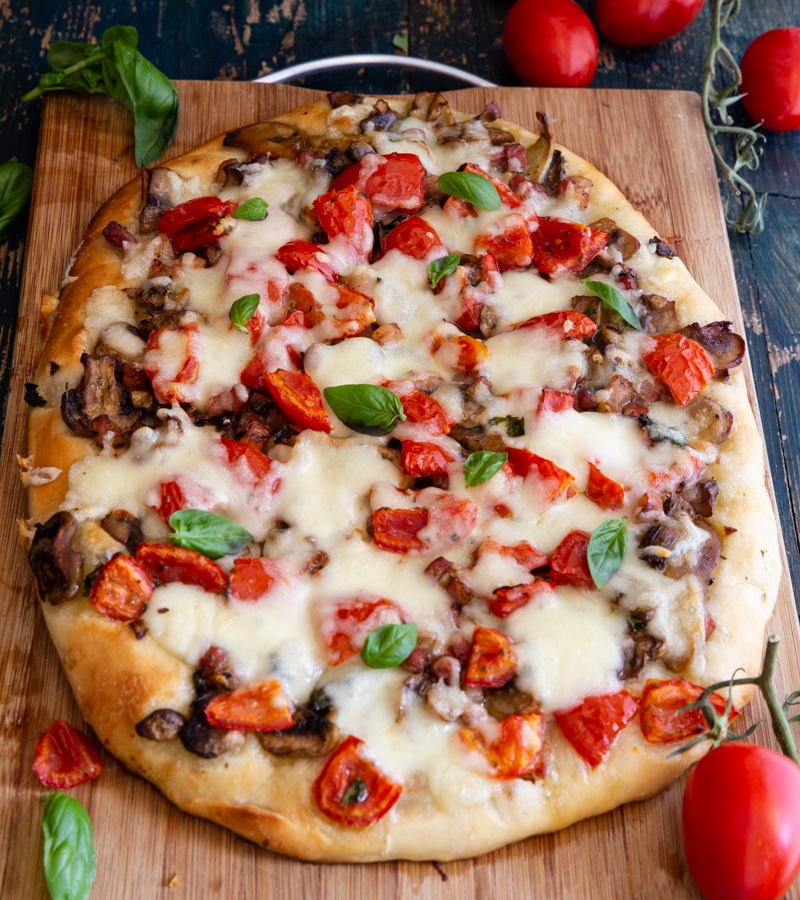 Cheesy Mushroom & Pancetta Pizza