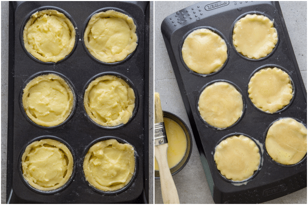 how to make pasticiotti filling the tarts and covering