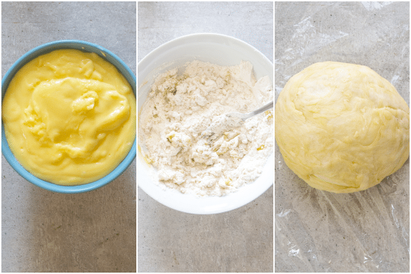 how to make pasticiotti making the cream, the dough and forming into a smooth dough