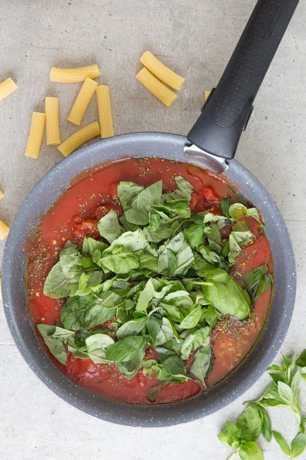 Lots of Fresh Basil Tomato Sauce Recipe - An Italian in my Kitchen