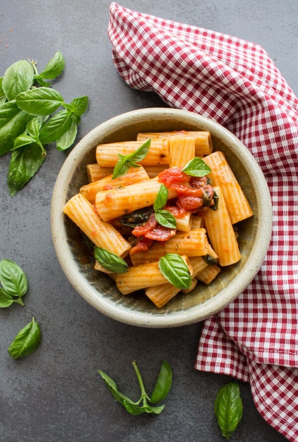 Lots of Fresh Basil Tomato Sauce - An Italian in my Kitchen