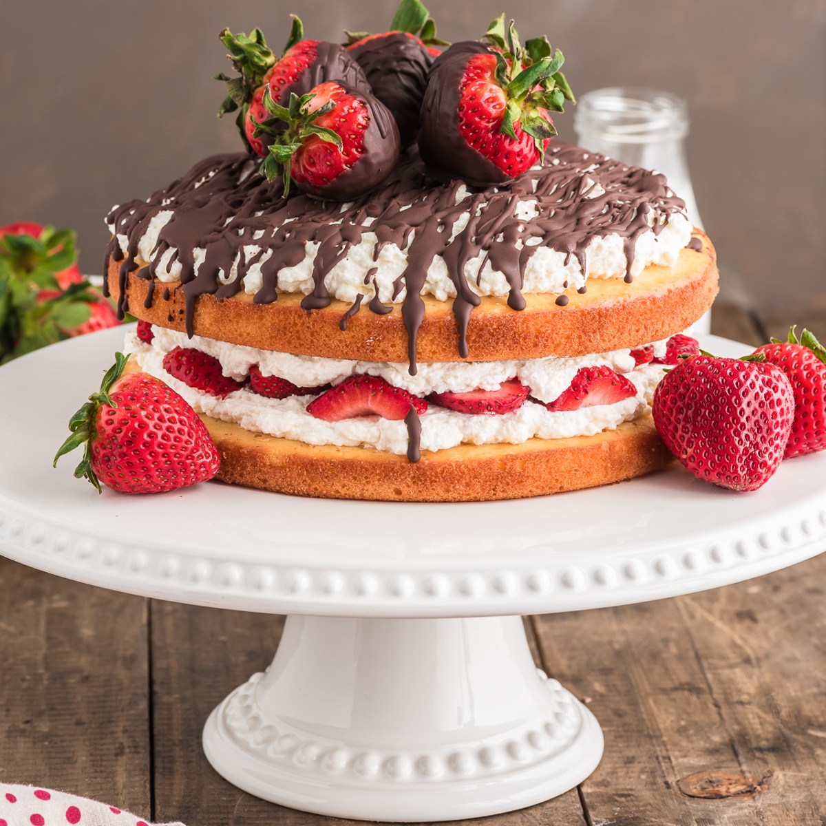 Strawberry Whipped Cream Vanilla Yogurt Cake