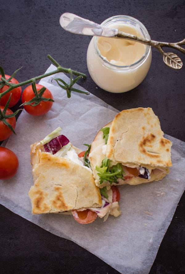 La Piadina Italian Flatbread Sandwich - No yeast quick and easy