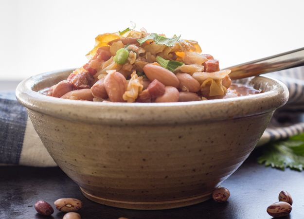 Italian Bean Pancetta Cabbage Soup, an easy delicious Comfort Soup recipe. Healthy,homemade and full of Borlotti beans, Pancetta or Bacon and Cabbage.