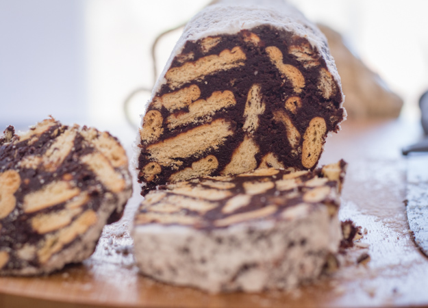Chocolate Salame a delicious Italian Chocolate recipe, a fast and easy no bake sweet. Snack or Dessert the perfect no bake treat.