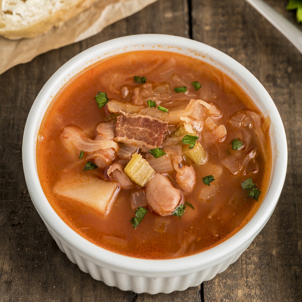 Italian Bean Pancetta Cabbage Soup