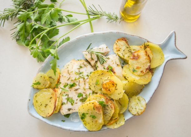 Italian Fresh Herb Baked Fish and Chips Recipe - An Italian in my Kitchen