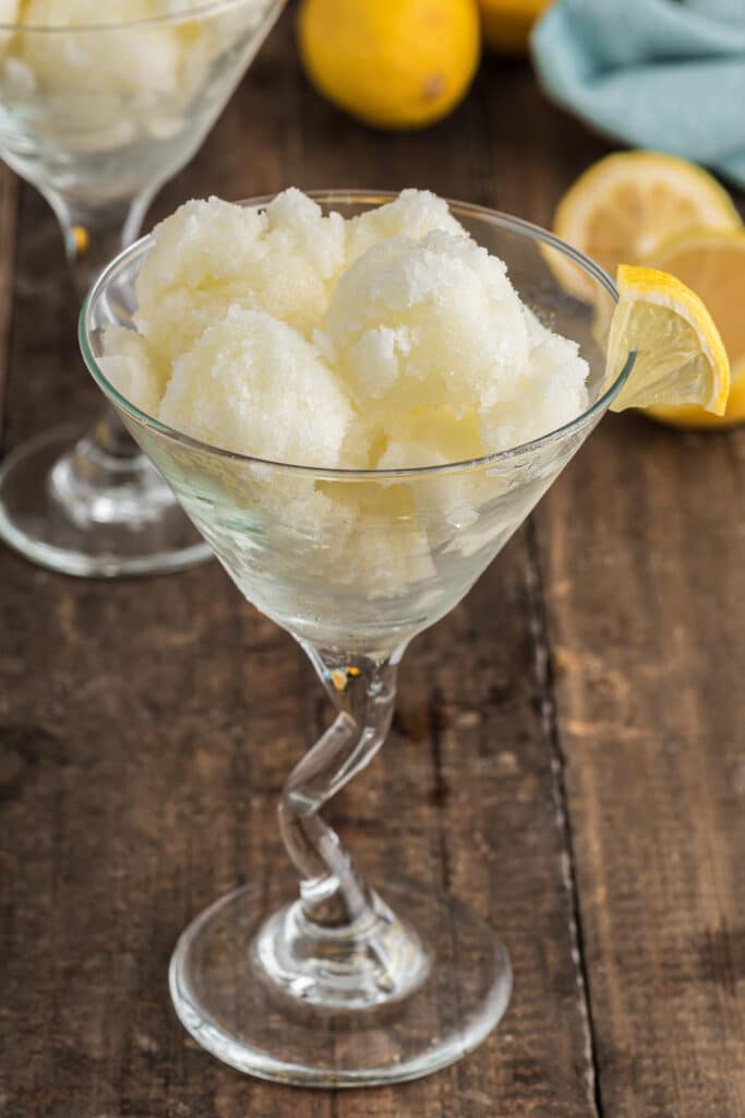 Lemon drink in a glass.