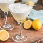 Lemon sorbet drink in two glasses.