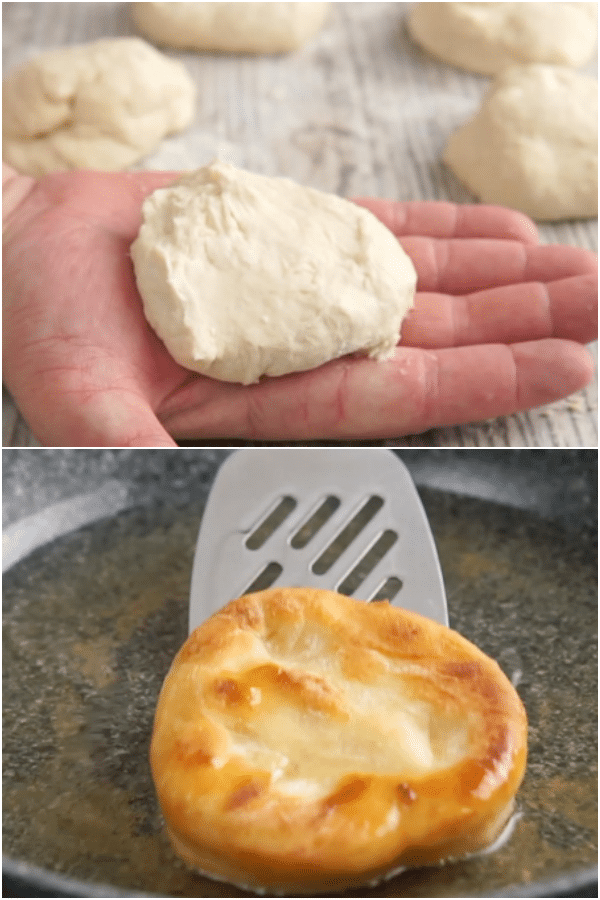 bannock bread how to make, formed into a ball and flattened, and fried in oil in a pan