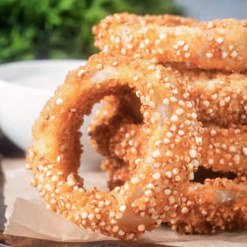 Oven Baked Panko Onion Rings - It's a Veg World After All®