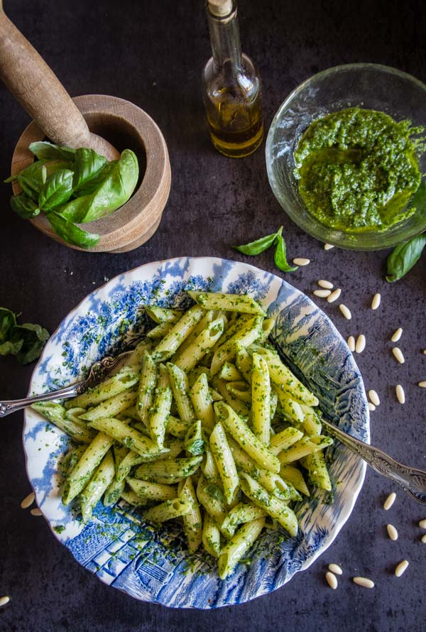 Easy Classic Basil Pesto Recipe - An Italian in my Kitchen