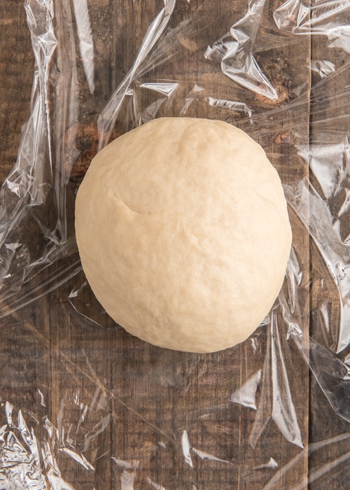 The dough formed into a ball.