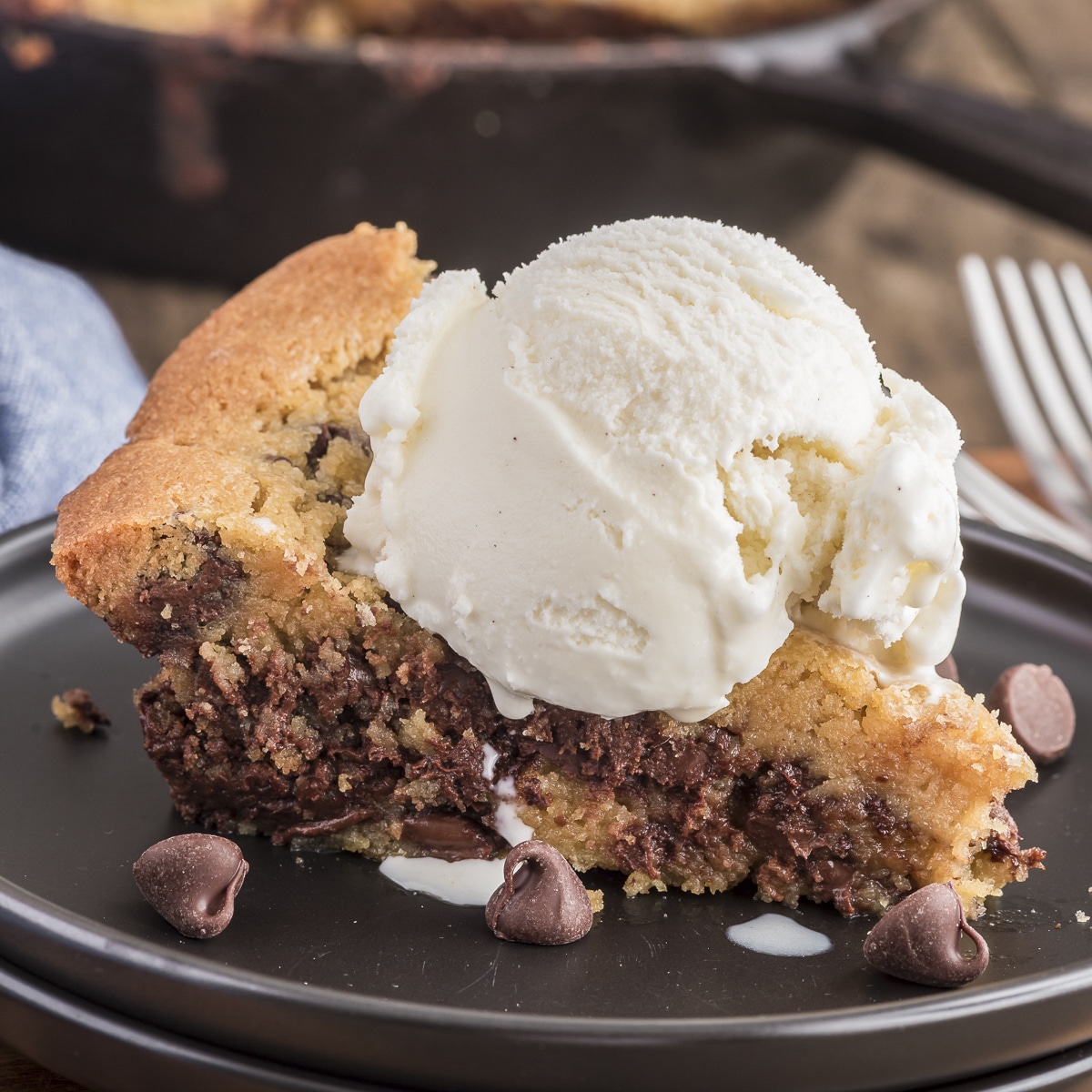 Double Chocolate Chip Skillet Cookie