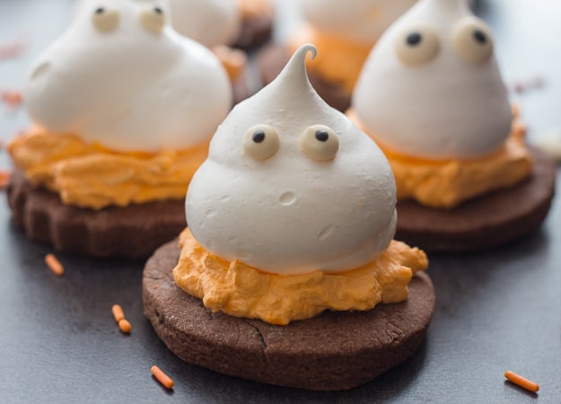 3 meringue ghost chocolate sugar cookies 