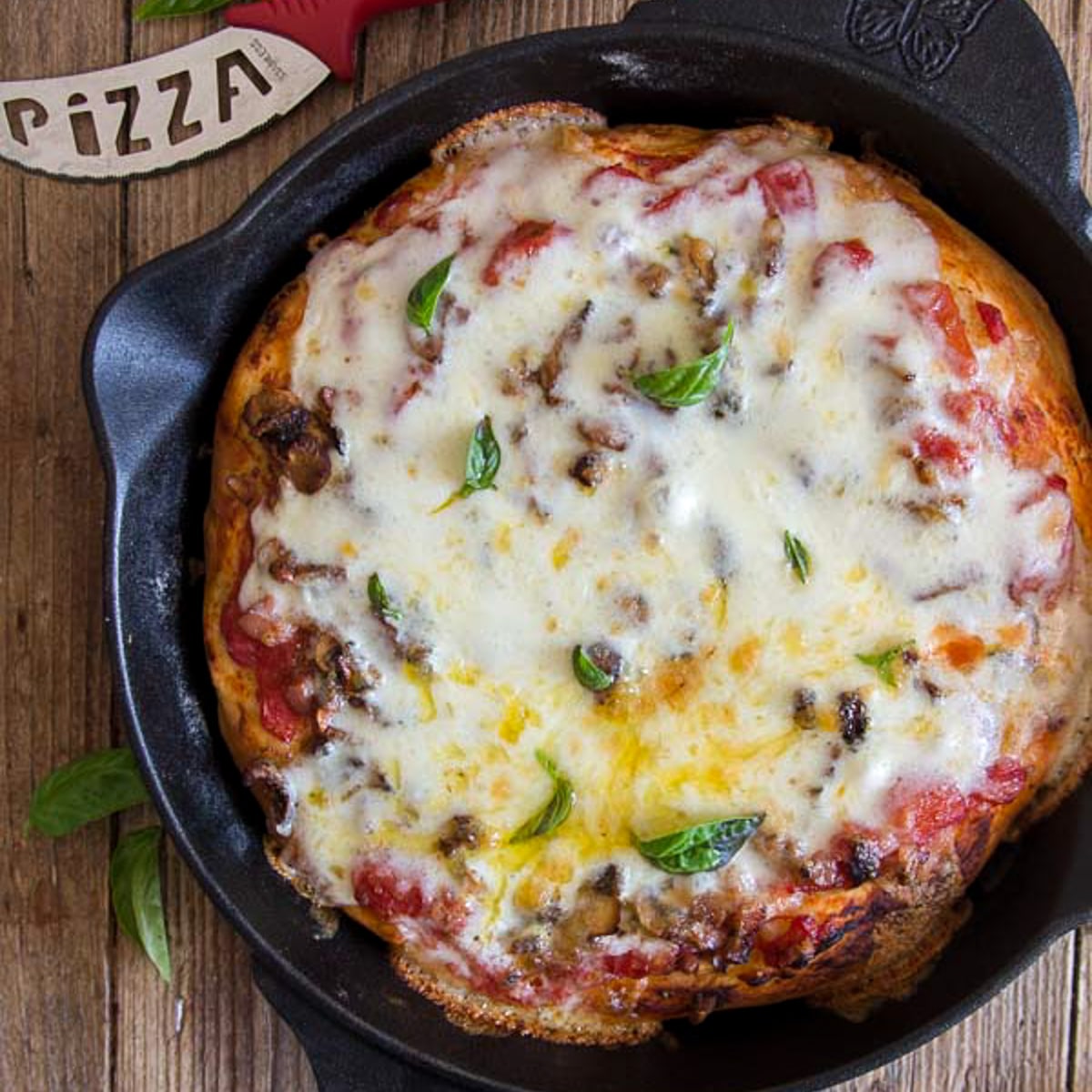 Easy Cast Iron Skillet Pizza Recipe - An Italian in my Kitchen