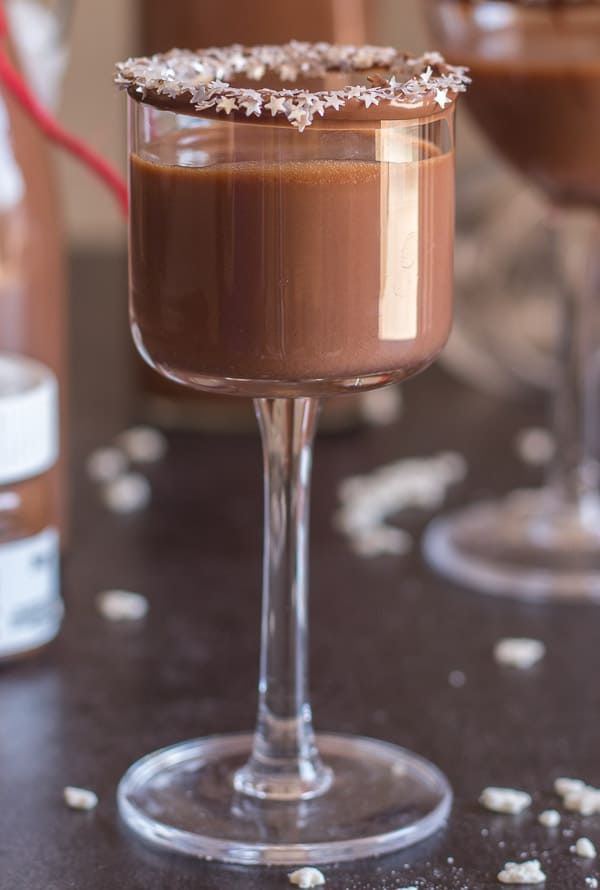 photo of a glass of nutella liqueur