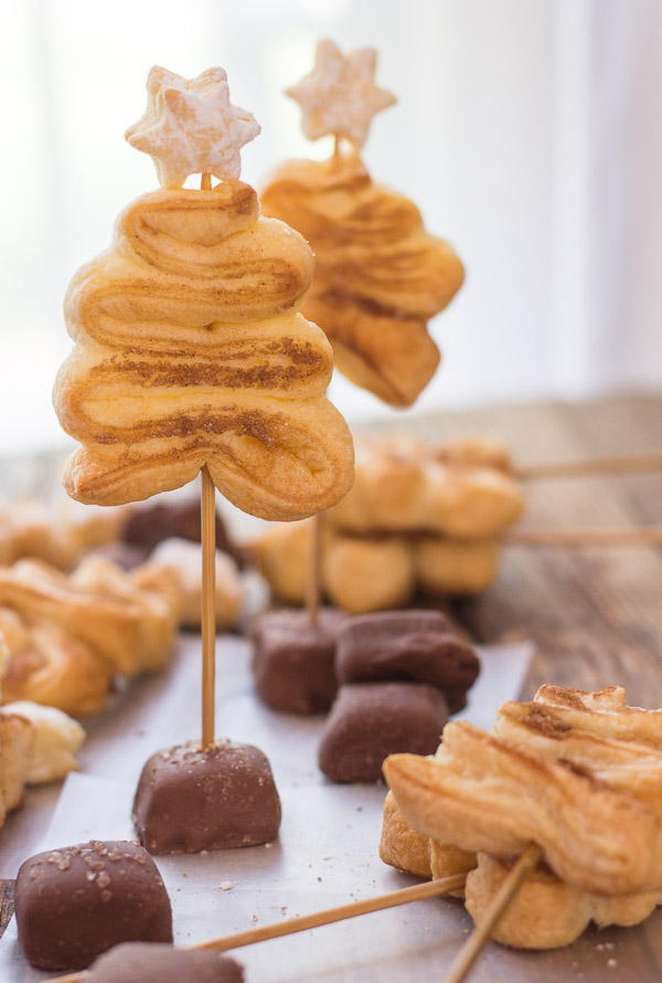 Puff Pastry Christmas Trees, a simple, easy and delicious Christmas Holiday idea. Cinnamon sugar crunchy cookies.