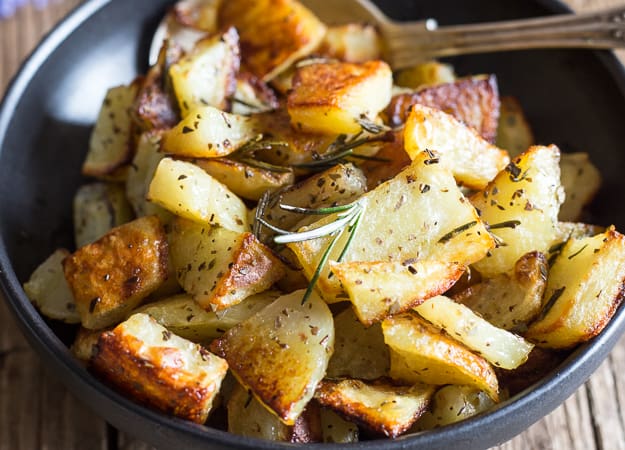 up close roasted potatoes