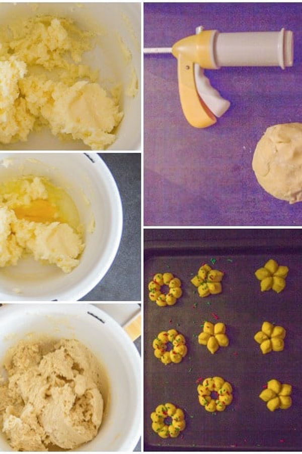 How to make spritz cookies, making the batter and in the machine.