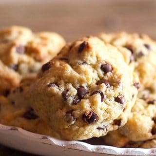 chocolate chip cookies in a dish