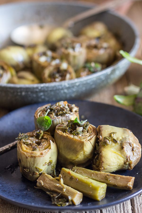 Artichokes Alla Romana / Roman Style Artichoke Recipe