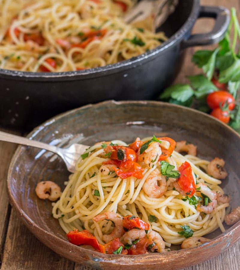 Italian Shrimp and Tomato Spaghetti